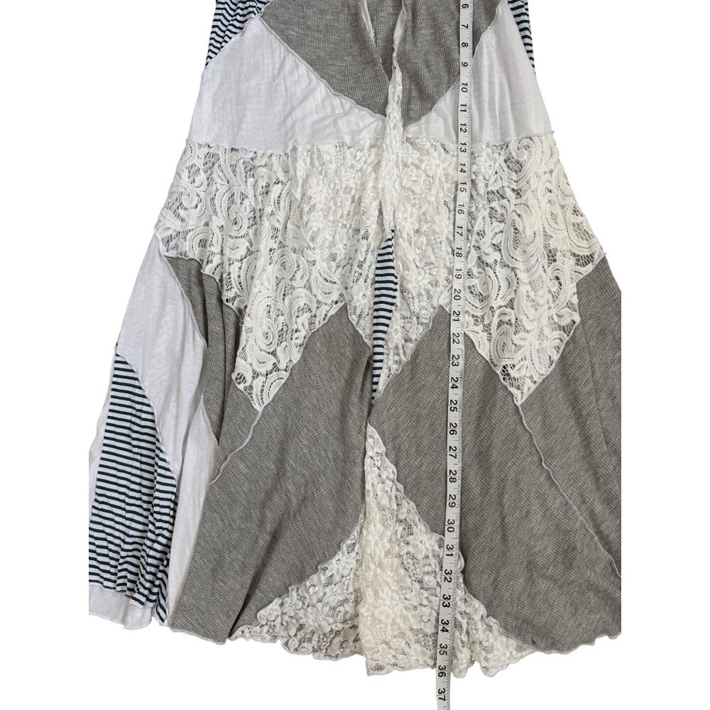 Surrealist Womens Size S Vest Patchwork Cardigan Boho Chic USA Lace White Gray - Picture 5 of 8